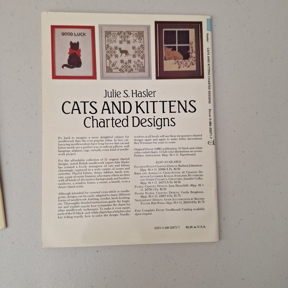 Vintage Dover Needlework Series 4 Design Books Danish Floral Initials Alpha Cats - Picture 11 of 11